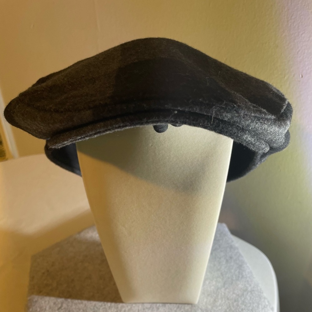 Country Gentleman Gray/Black Wool Blend Newsboy Flat Cap EUC